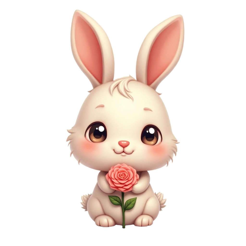 Adorable Bunny with Rose